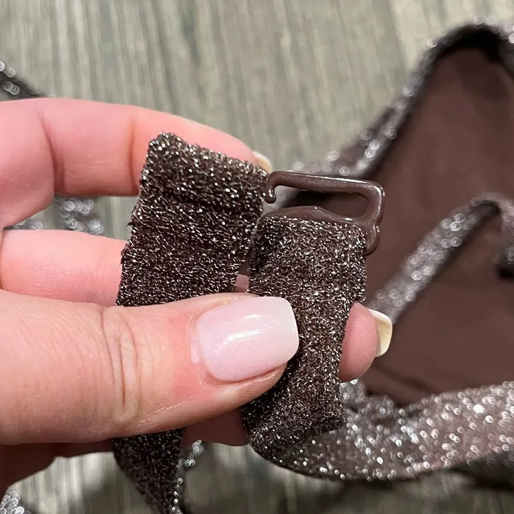 NWT Skims Gliter Triangle Bikini Top Adjustable Straps Lined Cocoa Size 4X
